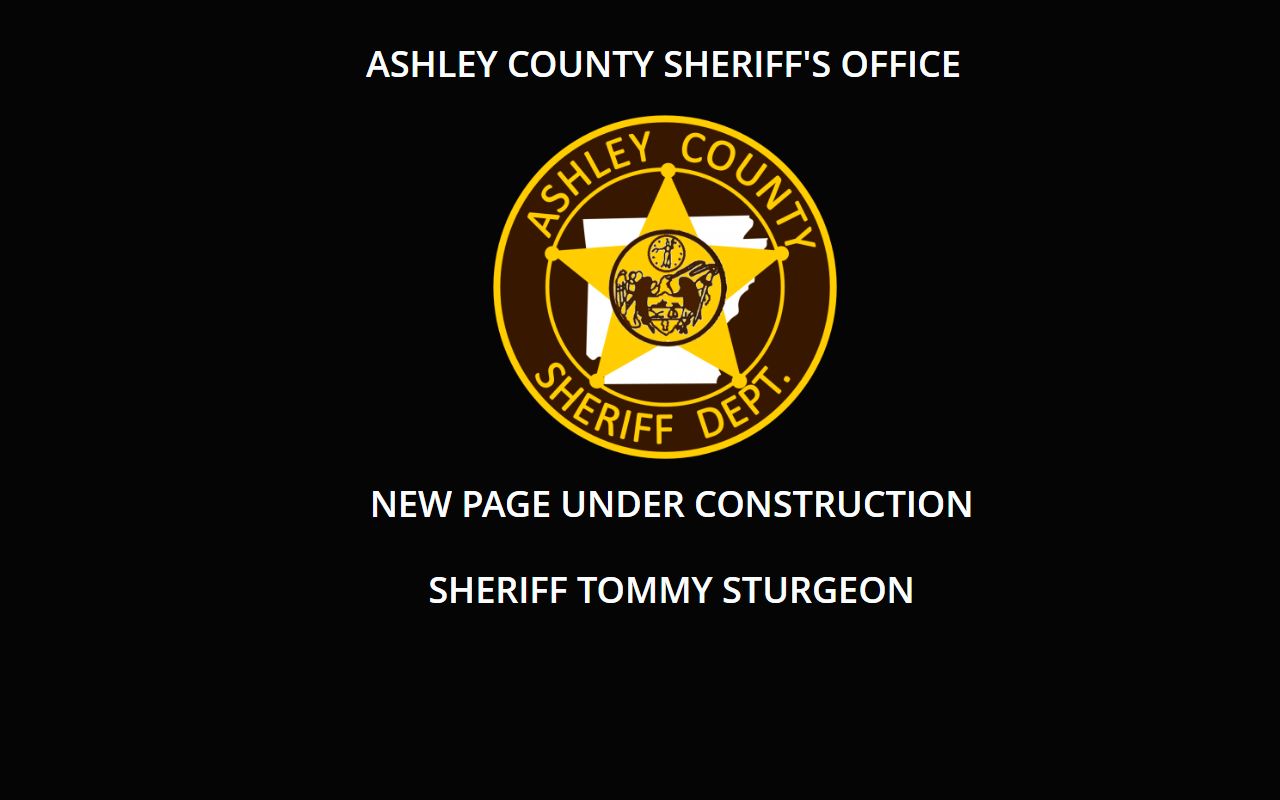 Ashley County Sheriff's Office portal for booking reports