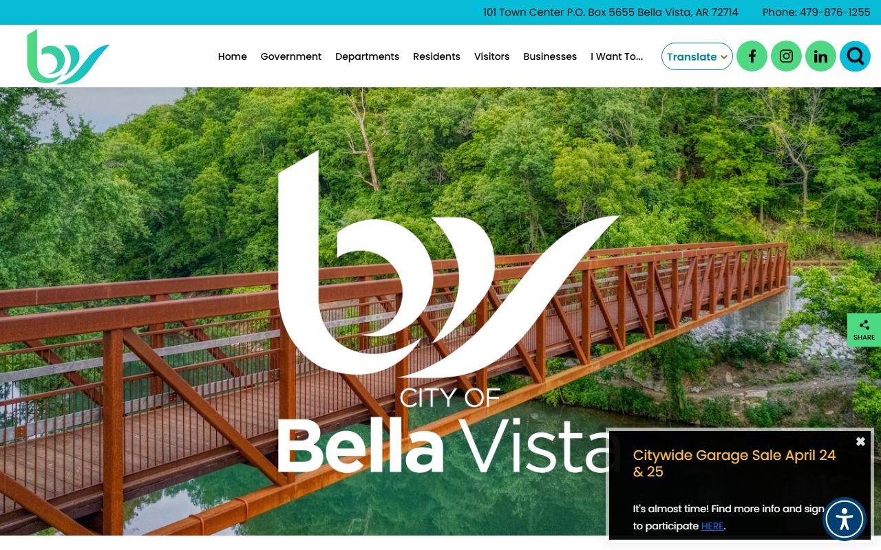 Bella Vista government portal for booking reports