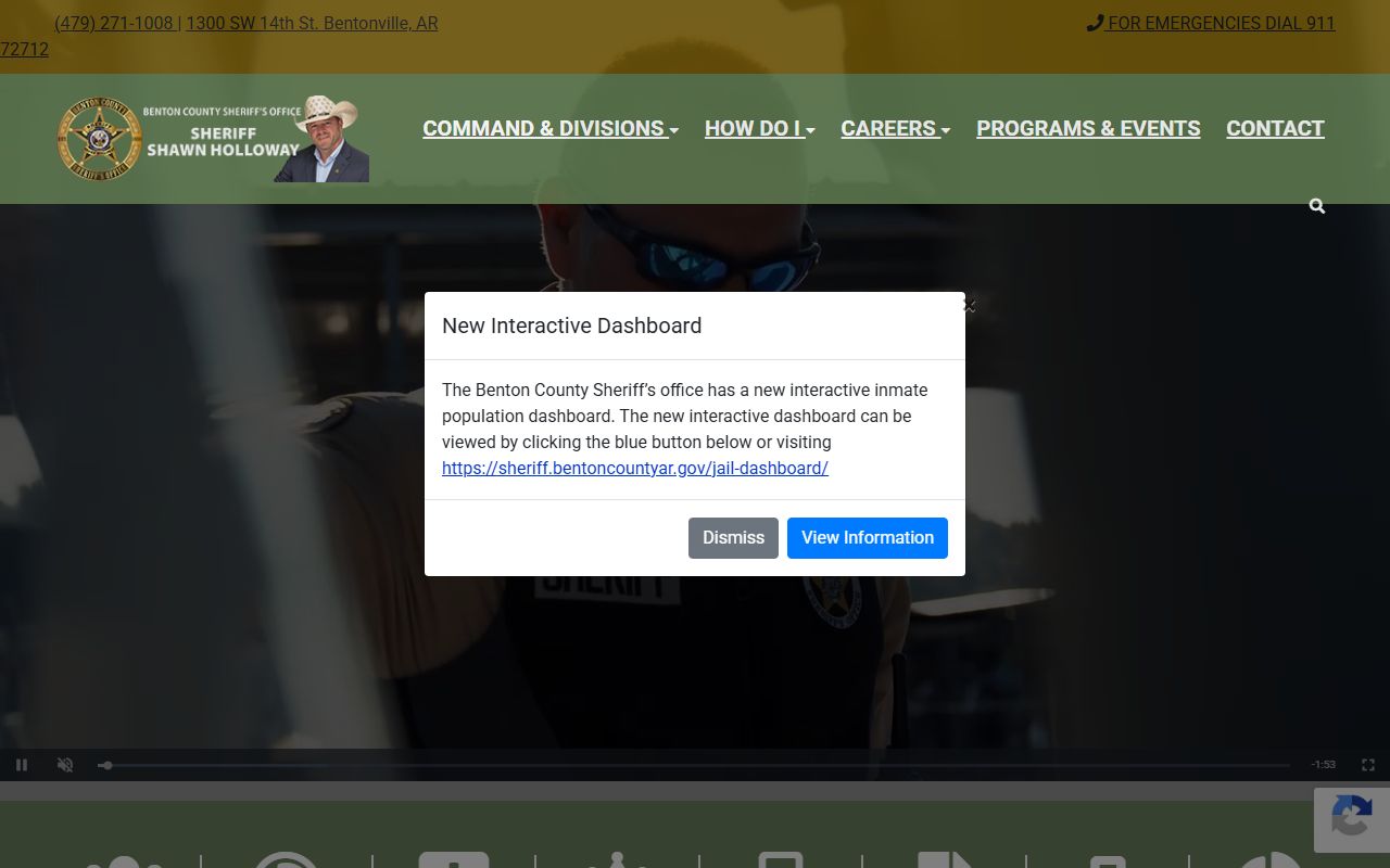 Benton County Sheriff's Office portal for booking reports