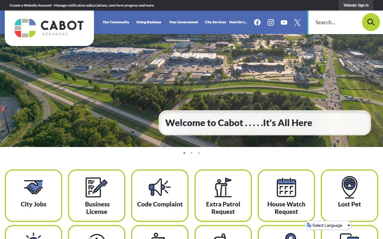 Cabot government portal for booking reports