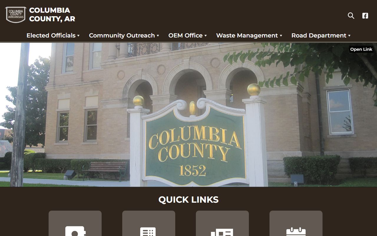 Columbia County government portal for booking reports