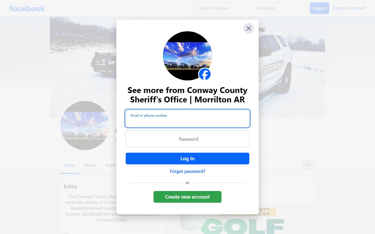 Conway County government portal for booking reports