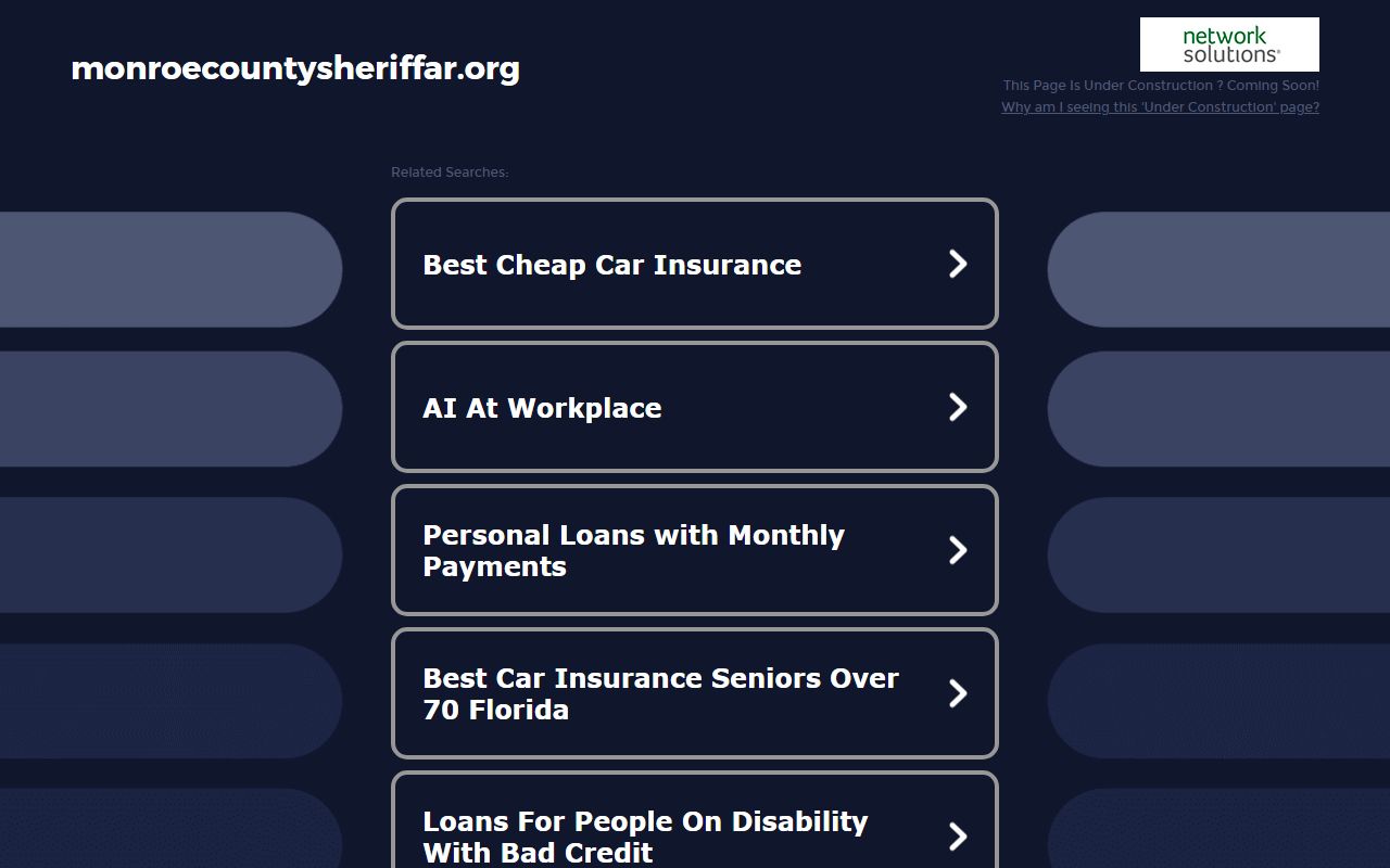 Monroe County government portal for booking reports