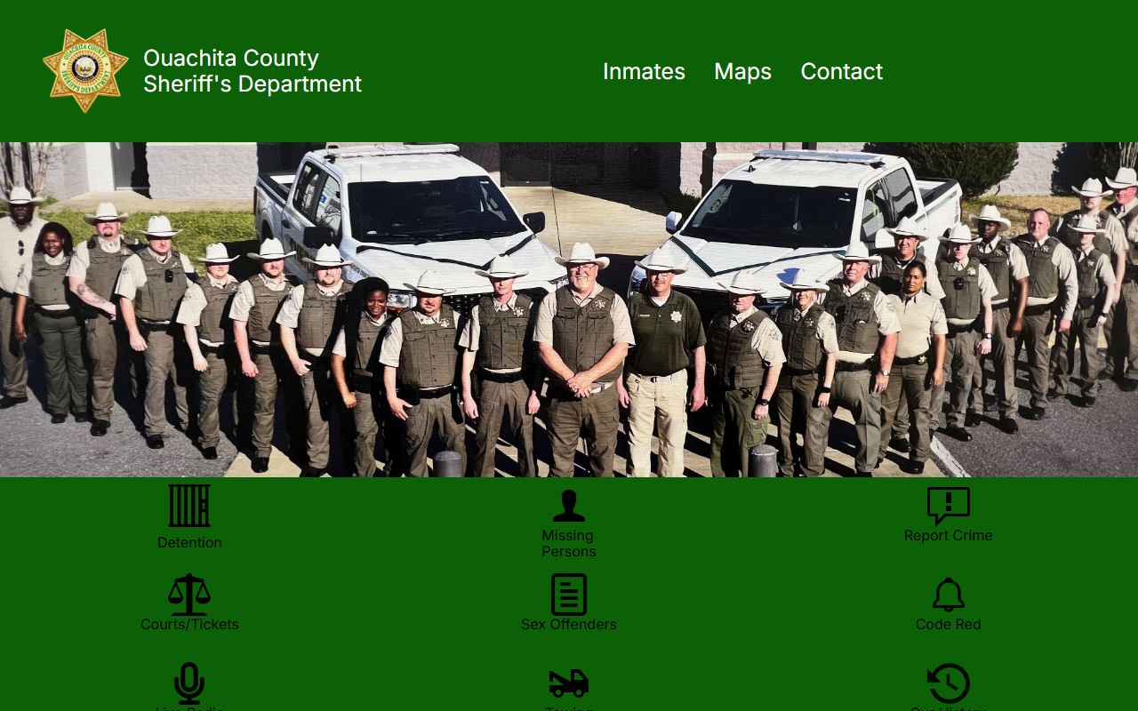 Ouachita County Sheriff's Office portal for Ouachita County booking reports