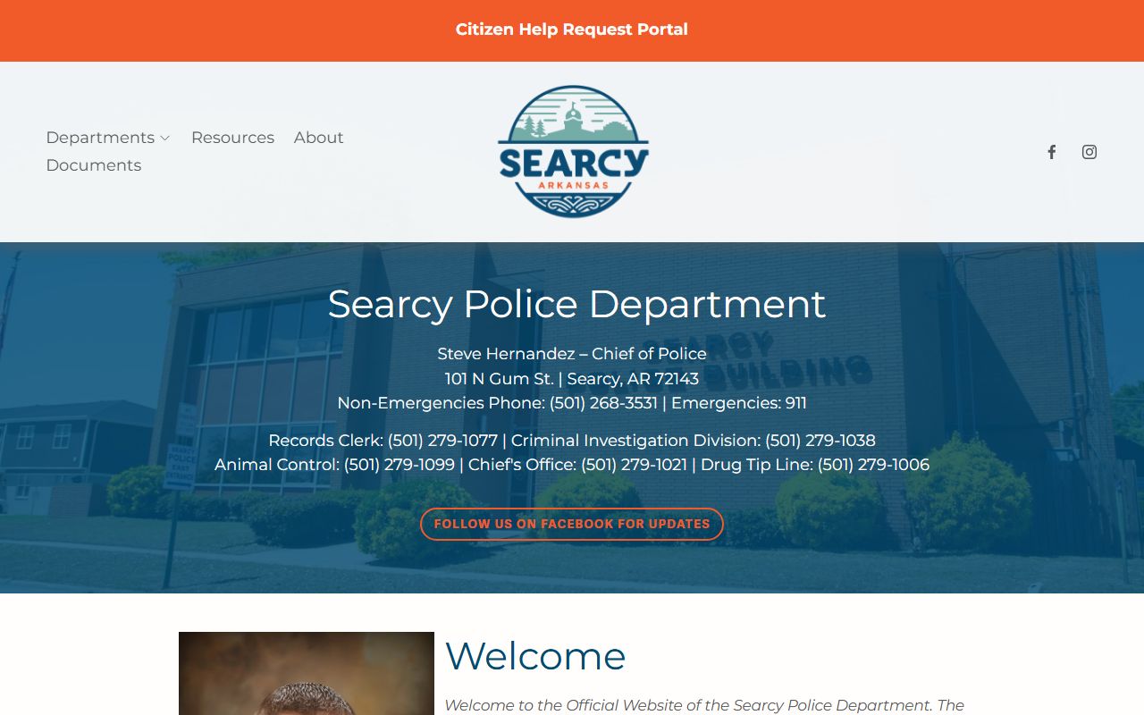 Searcy Police Department for Searcy booking reports
