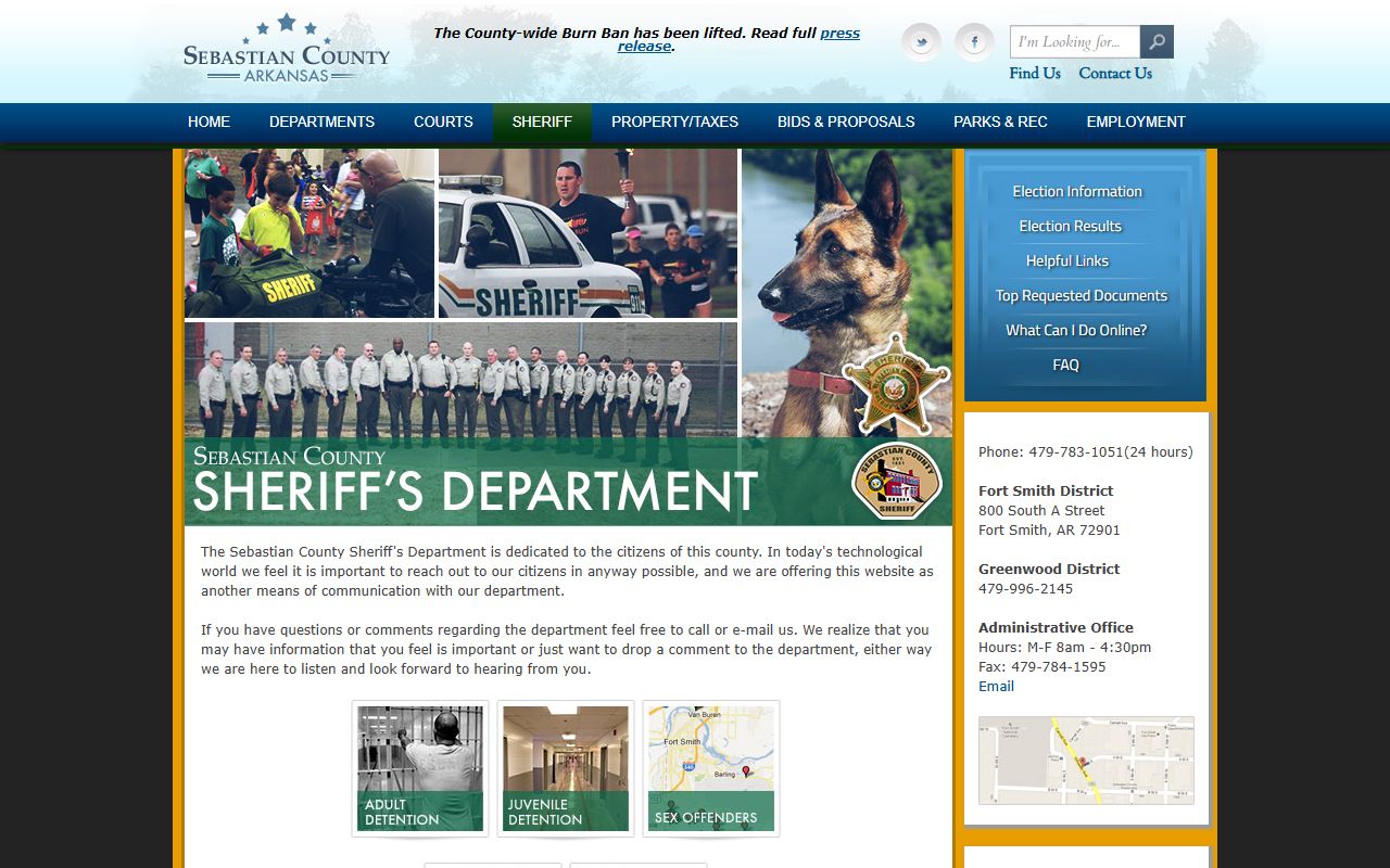 Sebastian County Sheriff Office portal for booking reports