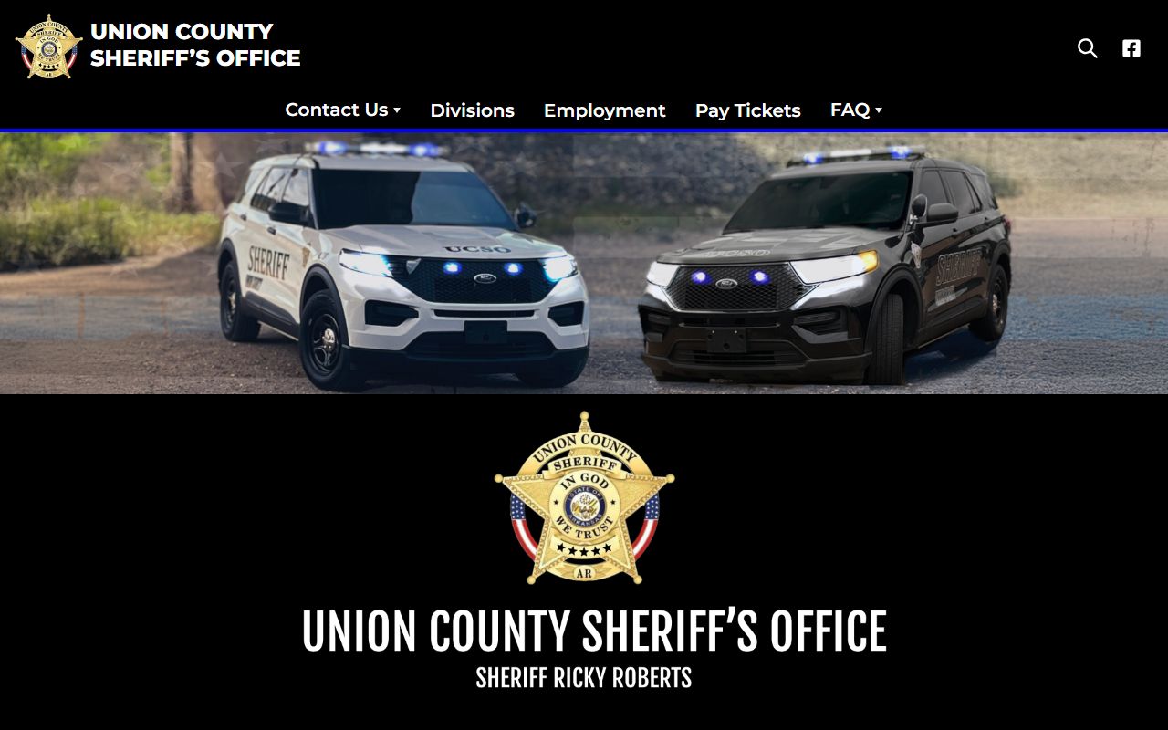 Union County government portal for booking reports