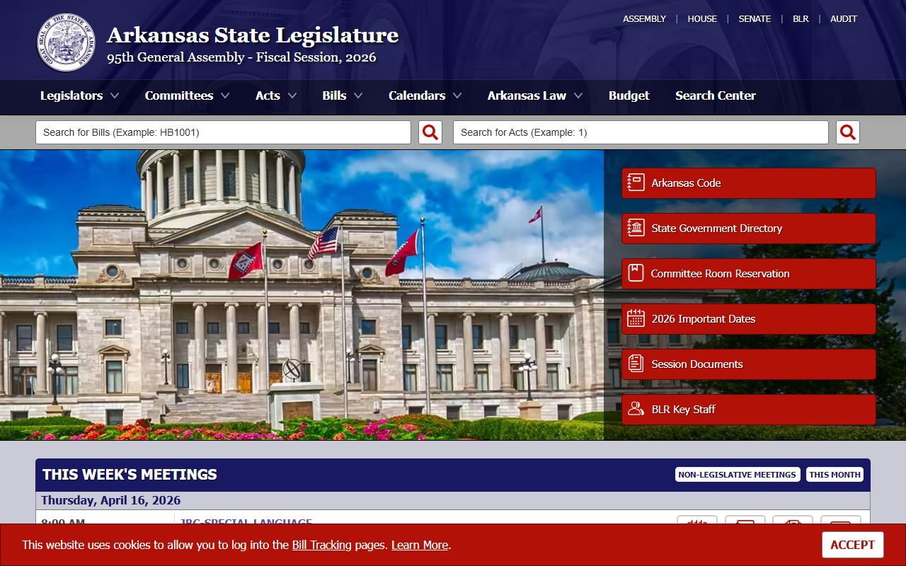 Arkansas legislature portal for Little River County booking reports